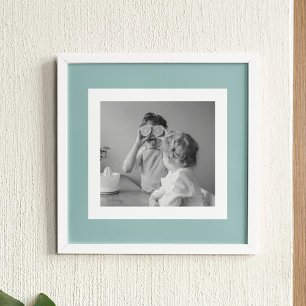 Modern Family Photo Mint Simple Lovely Gift Poster