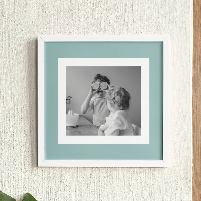 Modern  Family Photo Mint Simple Lovely Gift Poster (Creator Uploaded)