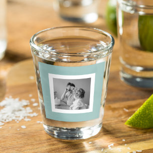 Modern  Family Photo Mint Simple Lovely Gift Shot Glass