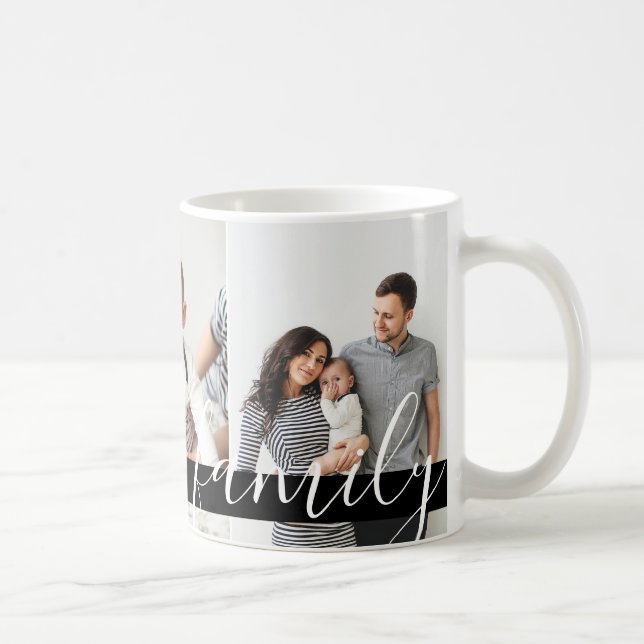 Modern Family Photo Monogram and Established Date Coffee Mug (Right)