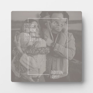 Modern Family Photo Overlay With Birth Dates  Plaque
