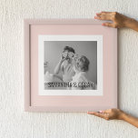 Modern  Family Photo Pastel Pink Simple Gift Poster<br><div class="desc">Modern  Family Photo Pastel Pink Simple Gift</div>