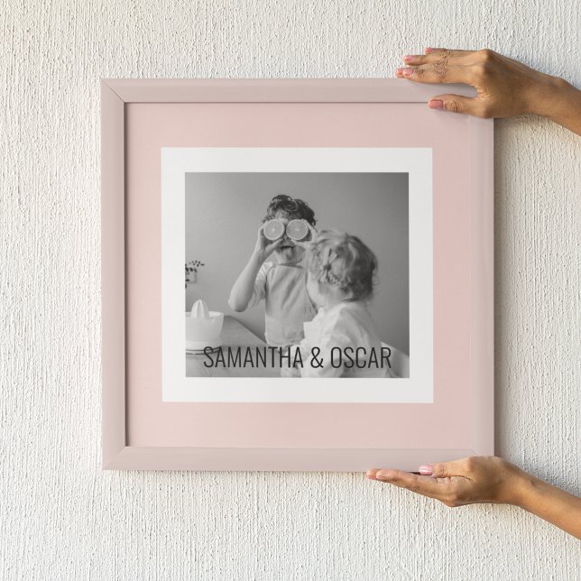 Modern  Family Photo Pastel Pink Simple Gift Poster (Creator Uploaded)