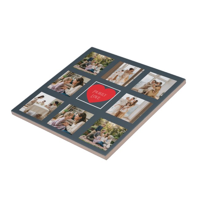 Modern Family Photo Personalised  Ceramic Tile (Side)