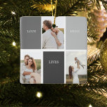 Modern Family Photo & Personalised Name Gift Ceramic Ornament<br><div class="desc">Modern Family Photo & Personalised Name Gift</div>