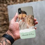 Modern Family Photo & Personalised Name Mint Gift iPhone XS Max Case<br><div class="desc">Introducing the Modern Family Photo & Personalised Name Mint Gift! This unique and thoughtful gift is designed to celebrate and cherish your family's special moments.Give the gift of cherished memories and personalised sweetness with the Modern Family Photo & Personalised Name Mint Gift. It's a meaningful and delightful way to celebrate...</div>