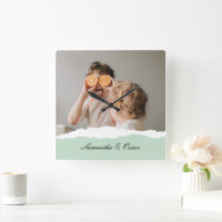 Modern Family Photo & Personalised Name Mint Gift