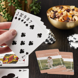 Modern Family Photo   Thankful Blessed Grateful Playing Cards
