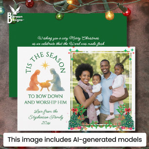 Modern Family Photo TIS THE SEASON Christmas Holiday Card