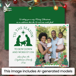 Modern Family Photo TIS THE SEASON Christmas Holiday Card
