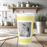 Modern  Family Photo Yellow Simple Lovely Gift Latte Mug<br><div class="desc">Modern  Family Photo Yellow Simple Lovely Gift</div>