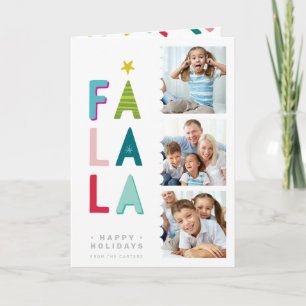 MODERN FAMILY PHOTOS bold bright colourful fa la l Holiday Card
