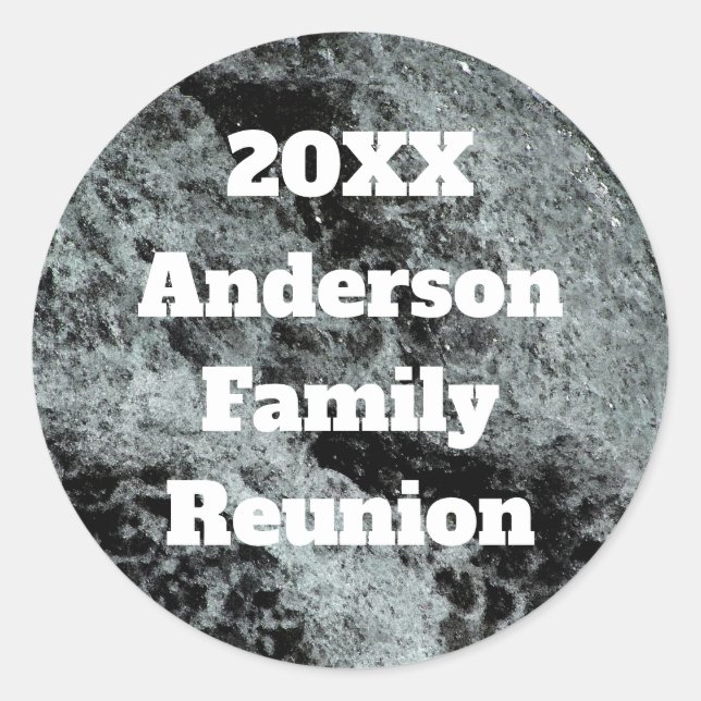 Modern Family Reunion Black White Falling Water Classic Round Sticker (Front)