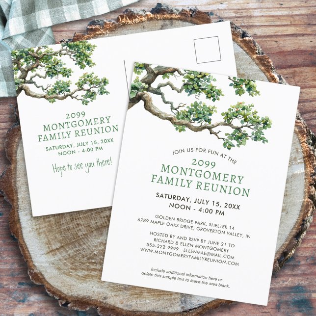 Modern Family Reunion Family Tree Branch Postcard (Creator Uploaded)