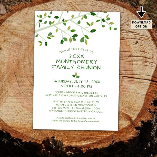 Modern Family Reunion Family Tree Invitation (Creator Uploaded)