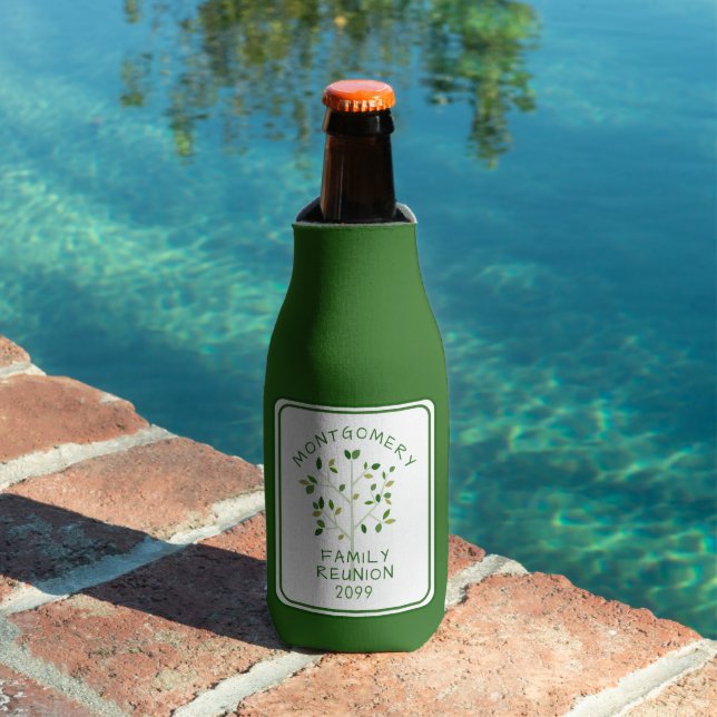 Modern Family Reunion Family Tree Personalised Bottle Cooler (In Situ Pool)