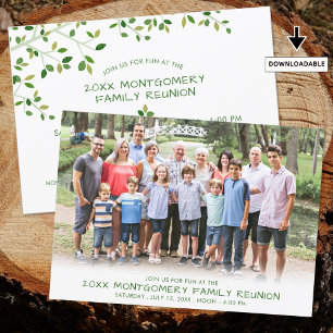 Modern Family Reunion Family Tree Photo Invitation