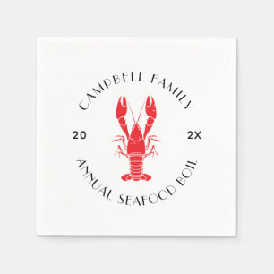 Modern Family Reunion Lobster Boil Party Paper Napkin