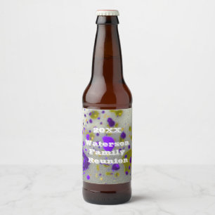 Modern Family Reunion Paint Splatter Event Beer Bottle Label