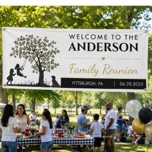 Modern Family Reunion Personalised Welcome Banner