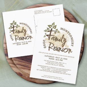 Modern Family Reunion Tree Invitation Postcard