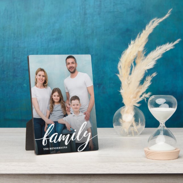 Modern Family Script Photo Plaque (Side)