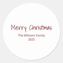 Modern Family Simple Typography Christmas  Classic Round Sticker