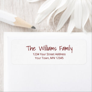 Modern Family Simple Typography Return Address Label