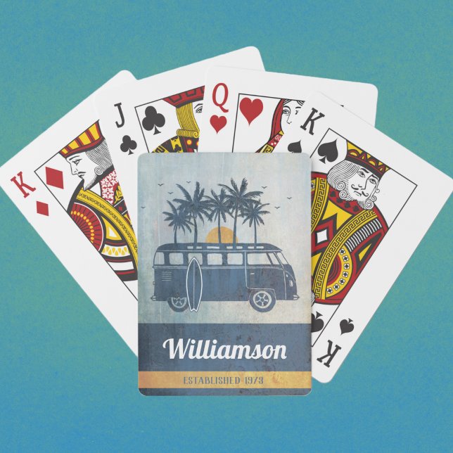 Modern Family Vintage Surfer Van Summer Vacation Playing Cards (Creator Uploaded)