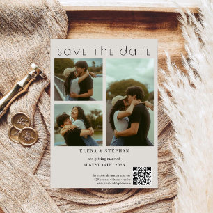 Modern Fancy Script QR Code Wedding Save The Date