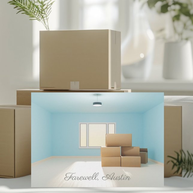 Modern Farewell City New Home Address Room Moving Announcement (Creator Uploaded)