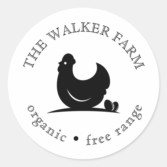 modern farm fresh eggs classic round sticker (Front)