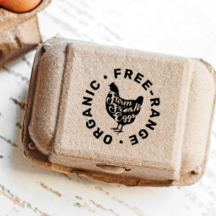 Modern Farm Fresh Eggs Typography Chicken Self-inking Stamp