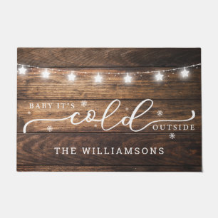 Modern Farmhouse Baby It's Cold Outside Name  Doormat
