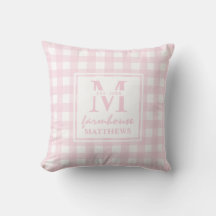 Modern Farmhouse Baby Pink Large Gingham Custom