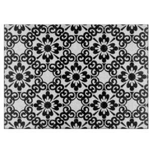MODERN FARMHOUSE BLACK AND WHITE TILE CUTTING BOARD