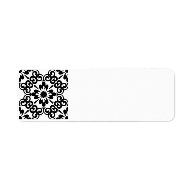 MODERN FARMHOUSE BLACK AND WHITE TILE RETURN ADDRESS LABEL (Front)