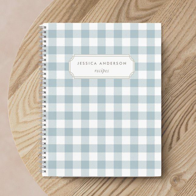 Modern Farmhouse Blue Buffalo Check Recipe Notebook (Creator Uploaded)