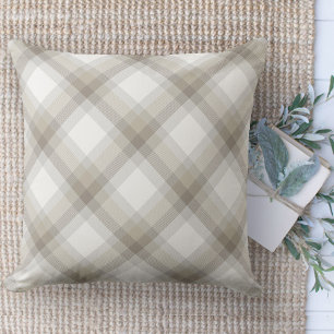 Modern Farmhouse Brown Buffalo Plaid Couch Cushion