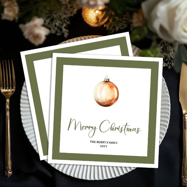 Modern Farmhouse Christmas Ball Custom Napkins (Modern Farmhouse Christmas Ball Custom Napkins)