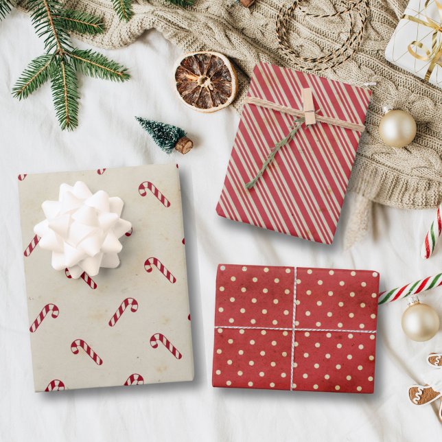  Modern Farmhouse Christmas Candy Cane Wrapping Paper Sheet (Creator Uploaded)