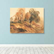 Modern Farmhouse Fall Autumn Landscape Painting