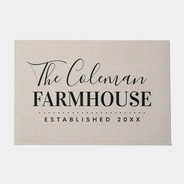 Modern Farmhouse Family Monogram Doormat (Front)