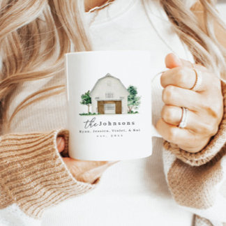 Modern Farmhouse Family Name Est Year Mug