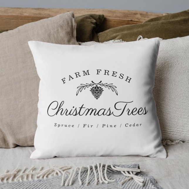 Modern Farmhouse Farm Fresh Christmas Trees Cushion (Creator Uploaded)