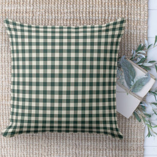 Modern Farmhouse Green & White Gingham Couch Cushion