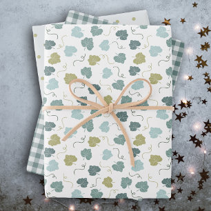 Modern farmhouse holiday green wrapping paper she