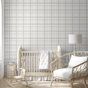 Modern Farmhouse neutral plaid Wallpaper