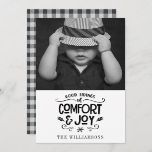 Modern Farmhouse Photo on Black Gingham Christmas