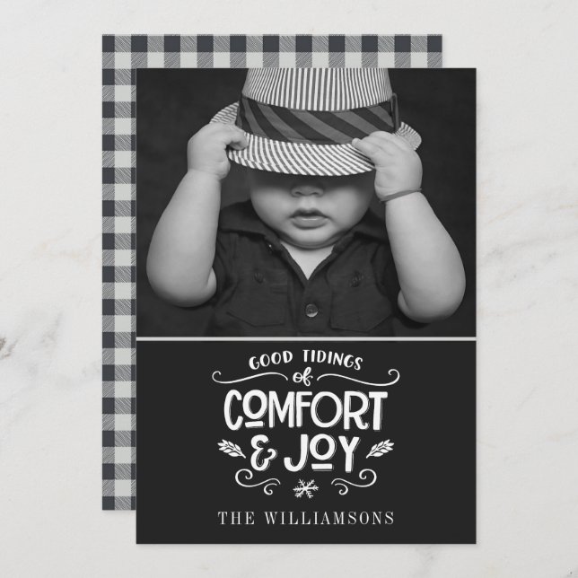 Modern Farmhouse| Photo on Charcoal Charcoal Xmas  (Front/Back)